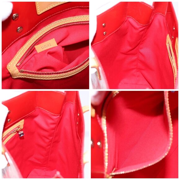 LOUIS VUITTON Monogram Vernis Reade MM Hand Bag Red Rouge M91086 LV Auth gh574 - Picture 15 of 16